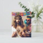 Carte Postale Colorful Funny Joyeux anniversaire Jésus (Debout devant)