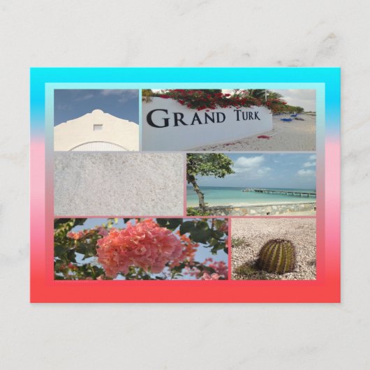 Carte Postale Colorful Grand Turk Photo Collage (Devant)