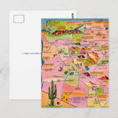 Carte Postale Colorful Illustrated Arizona Map Postcard (Devant / Derrière)