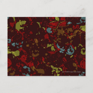 Carte Postale Colorful leaves and flowers against camouflage