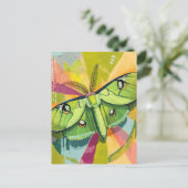 Carte Postale Colorful Luna Moth Painting (Debout devant)