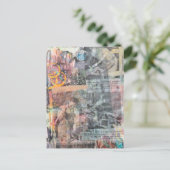 Carte Postale Colorful Mixed Media Retro Woodworking Collage (Debout devant)