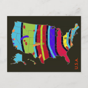 Carte Postale colorful postcard from the USA