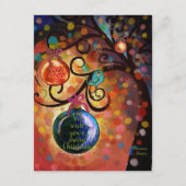 Carte Postale Colorful Sparkling Christmas Tree Art (Devant)