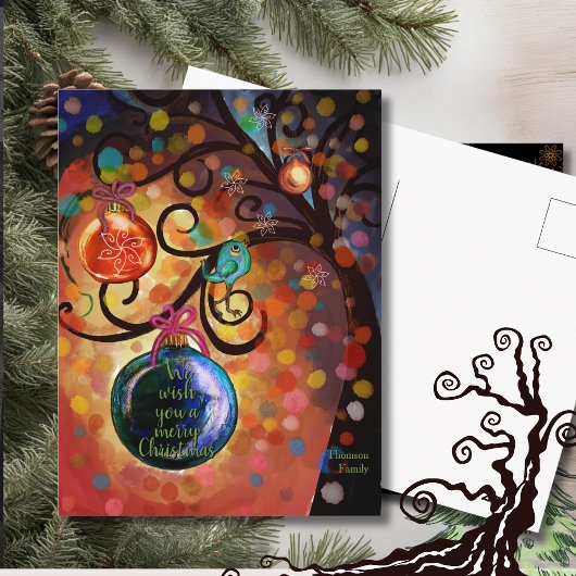 Carte Postale Colorful Sparkling Christmas Tree Art