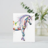 Carte Postale Colorful Unicorn Fantasy (Debout devant)