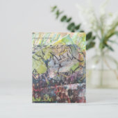 Carte Postale Colorful unique abstract mixed media collage (Debout devant)