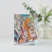 Carte Postale Colorful unique abstract mixed media collage 14 (Debout devant)