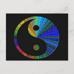Carte Postale Colorful Yin and Yang Puzzle