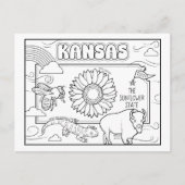 Carte Postale coloriage collage kansas (Devant)