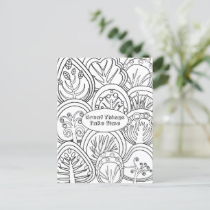 Carte Postale Coloriage Zen Doodle Trees Custom Text Unique Amus