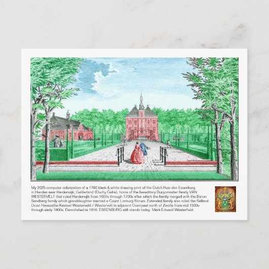 Carte Postale colorisation 2025 1760 Impression Kasteel De Essen (Devant)