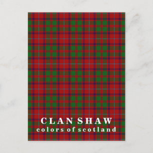 Carte Postale Colors de Scotland Clan Shaw Tartan