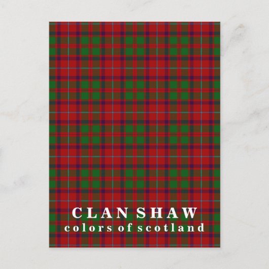 Carte Postale Colors de Scotland Clan Shaw Tartan (Devant)