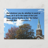 Carte Postale Colossiens 3:17 Et quoi que vous fassiez, si... (Devant)