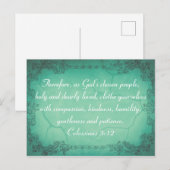 Carte Postale Colossiens Personnalisés 3:12 Kindness Bible Verse (Devant / Derrière)