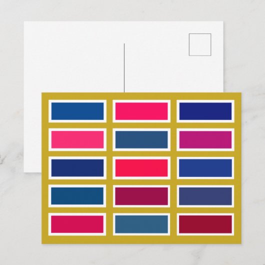 Carte Postale Colour Bricks (blue/pink) (Devant / Derrière)