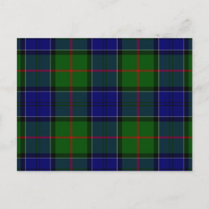 Carte Postale Colquhoun tartan bleu vert plaid
