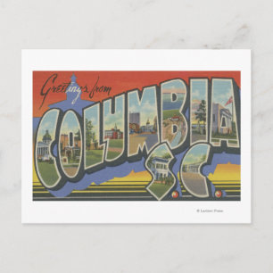 Carte Postale Columbia, Caroline du Sud - Scènes de grandes lett