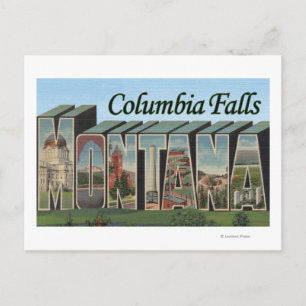 Carte Postale Columbia Falls, Montana - Scènes de grandes lettre