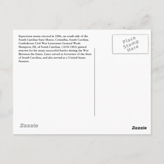 Carte Postale Columbia, SC (Dos)