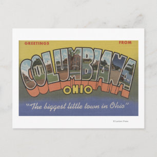 Carte Postale Columbiana, Ohio - Scènes de grandes lettres