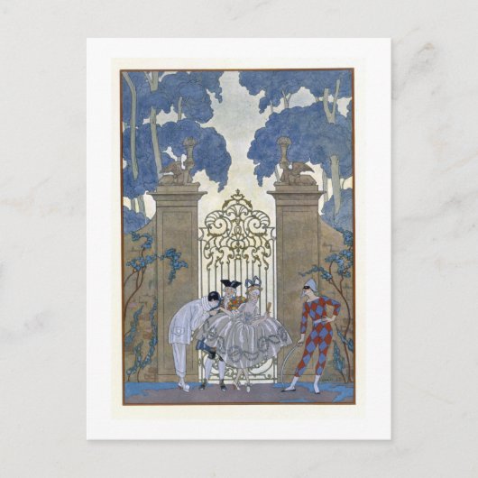 Carte Postale Columbine, illustration pour 'Fetes Galantes' par  (Devant)