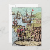 Carte Postale Columbus à Hispaniola (Devant / Derrière)