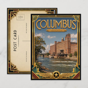 Carte Postale Columbus Géorgie Art Déco Vintage Âge d'Or