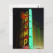 Carte Postale Columbus Indiana Crump le théâtre (Devant / Derrière)
