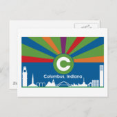 Carte postale Columbus Indiana Flag (Devant / Derrière)