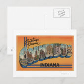 Carte Postale Columbus, Indiana - Scènes de grandes lettres (Devant / Derrière)