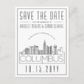 Carte Postale Columbus Mariage Deco Skyline Enregistrer la date (Devant)