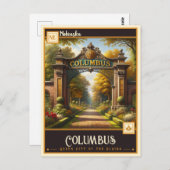 Carte Postale Columbus, Nebraska | VINTAGE (Devant / Derrière)