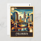Carte Postale Columbus, Ohio | VINTAGE (Devant / Derrière)
