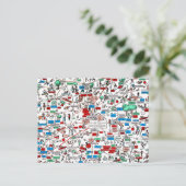 Carte Postale Columbus Springfield Newark retro 60s cartoon map (Debout devant)