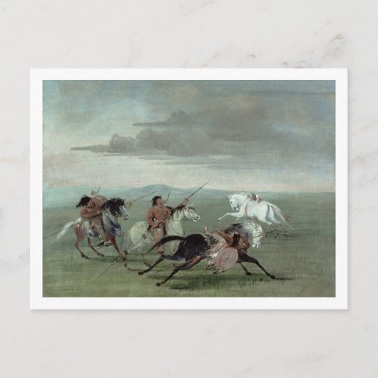 Carte Postale Comanche Feats of Martial Horsemanship, 1834 (oil (Devant)