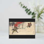 Carte Postale Combat de Samurai dans la neige vers 1890 (Debout devant)