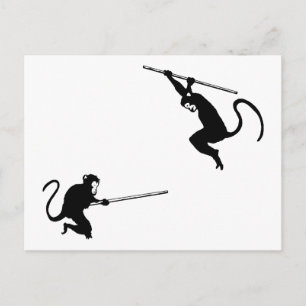 Carte Postale Combat de singe