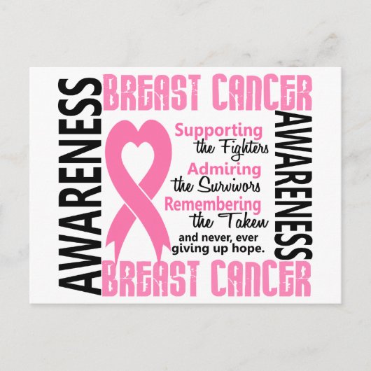Carte Postale Combattez les survivants 6 Cancer du sein (Devant)