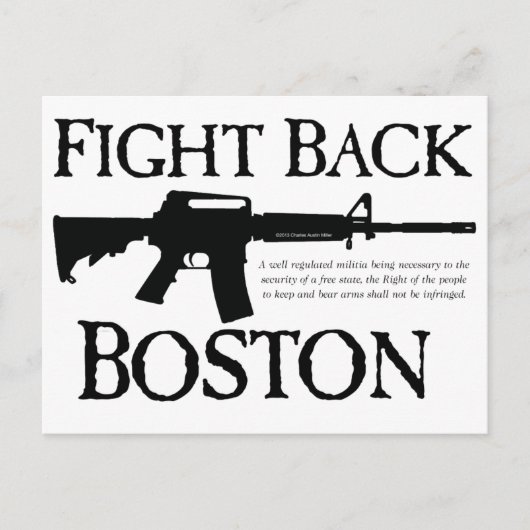 CARTE POSTALE COMBATTRE BOSTON ! (Devant)