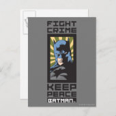 Carte Postale Combattre le crime - Garder la paix - Batman (Devant / Derrière)