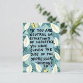 Carte Postale Combattre l'injustice Desmond Tutu Citation (Debout devant)