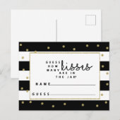 Carte Postale combien de baisers dans le jar jeu nuptiale douche (Devant / Derrière)