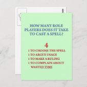 Carte Postale Combien de joueurs pour lancer un sort (Devant / Derrière)