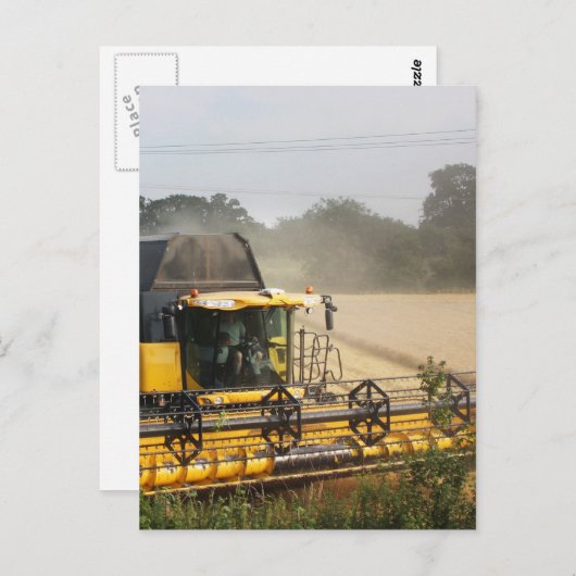 Carte Postale Combiner la moissonneuse (Devant / Derrière)