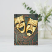 Carte Postale Comédie dorée et masques de tragédie sur modèle (Debout devant)