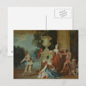 Carte Postale Comédiens italiens dans un parc, c.1725 (Devant / Derrière)