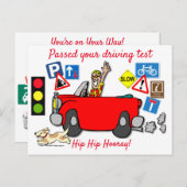 Carte Postale Comic a réussi votre test de conduite (Devant / Derrière)