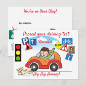 Carte Postale Comic a réussi votre test de conduite personnalisé (Devant / Derrière)